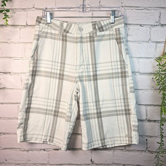 MENS O'NEILL PLAID SHORTS SIZE 28 CREAM AND GRAY GREAT CONDITION - Picture 1 of 7